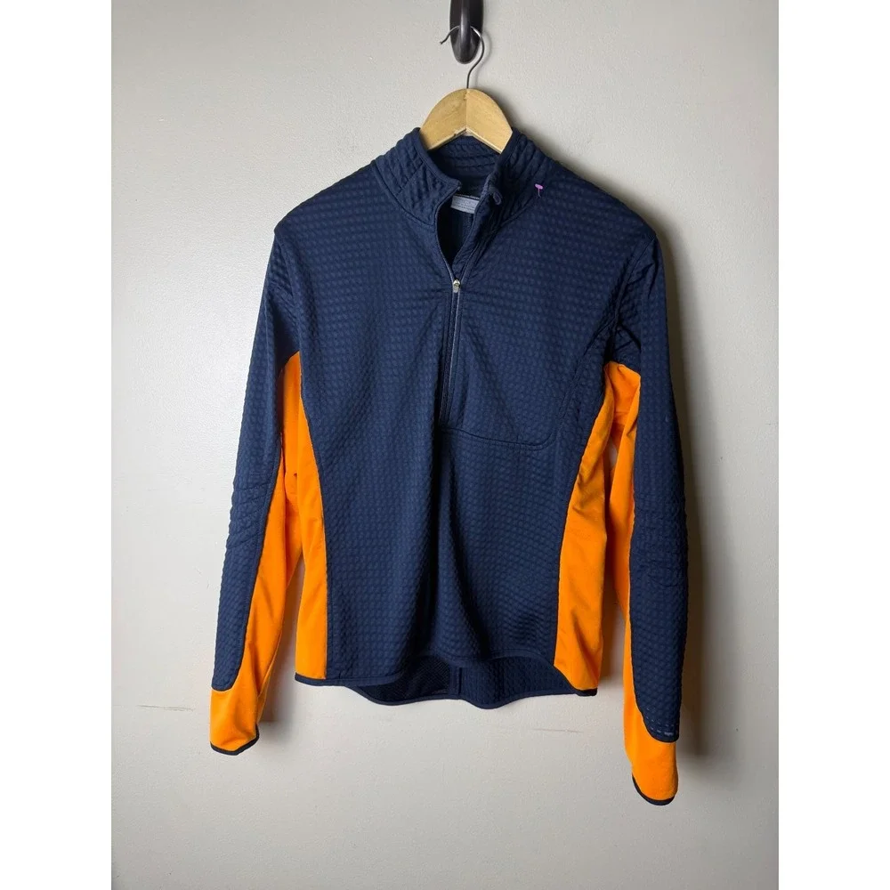 Nike Sphere Thermal 1/4 Zip Youth L Pullover Blue Orange Athletic